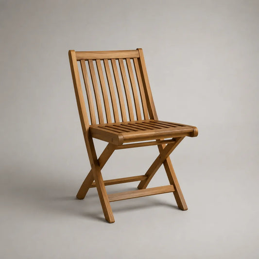 Klappbarer Gartenstuhl aus massivem Akazienholz, Naturbraun, 47 × 58 × 87 cm