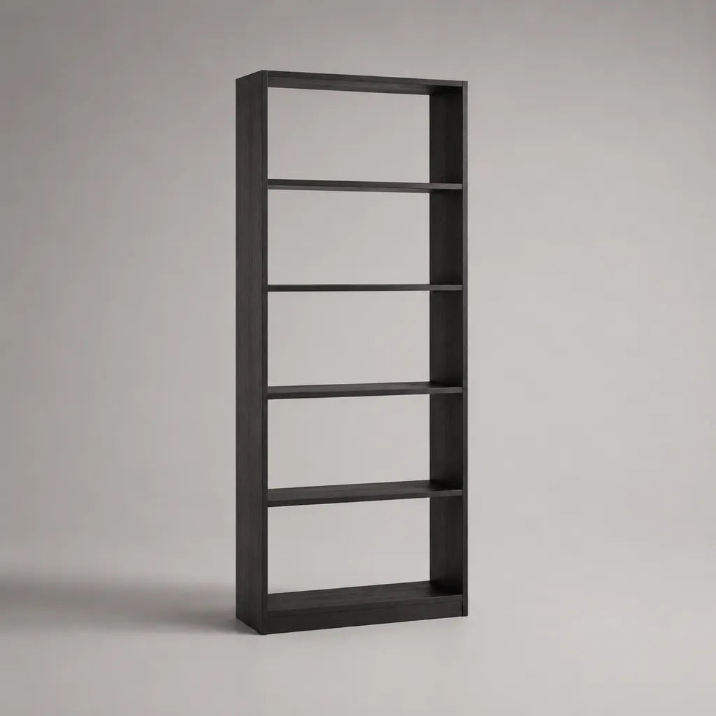 Bücherregal, Standregal aus melaminharzbeschichteter Spanplatte, Schwarz, 70 × 24 × 180 cm